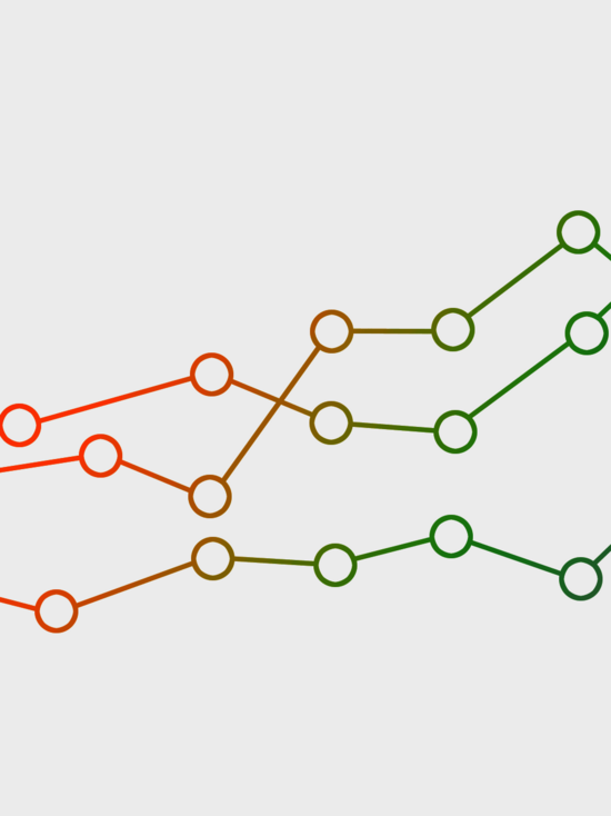 Grafik: Kurvendiagramm aus bunten Linien auf hellgrauem Hintergrund