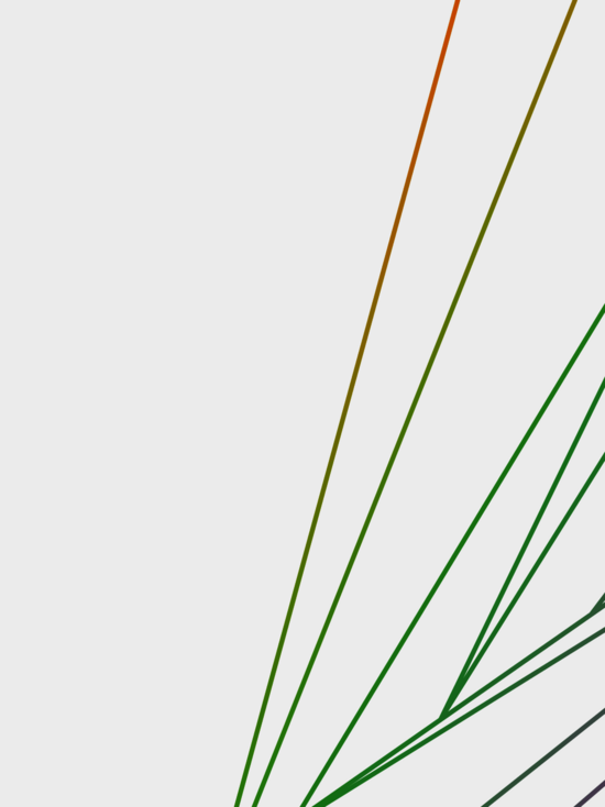 Grafik: bunte Linien, die von unten aus aus der Mitte nach rechts oben laufen auf hellgrauem Hintergrund