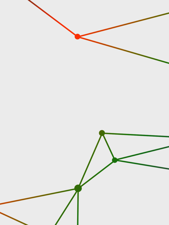 Grafik: Netz aus bunten Linien auf hellgrauem Hintergrund