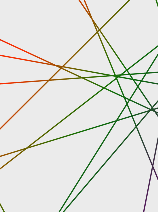 Grafik: Netz aus sich überkreuzenden bunten Linien auf hellgrauem Hintergrund