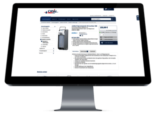 OPAL Service GmbH - Entwicklung eines Shopware Onlineshops Monitor mit geöffnetem Online-Shop