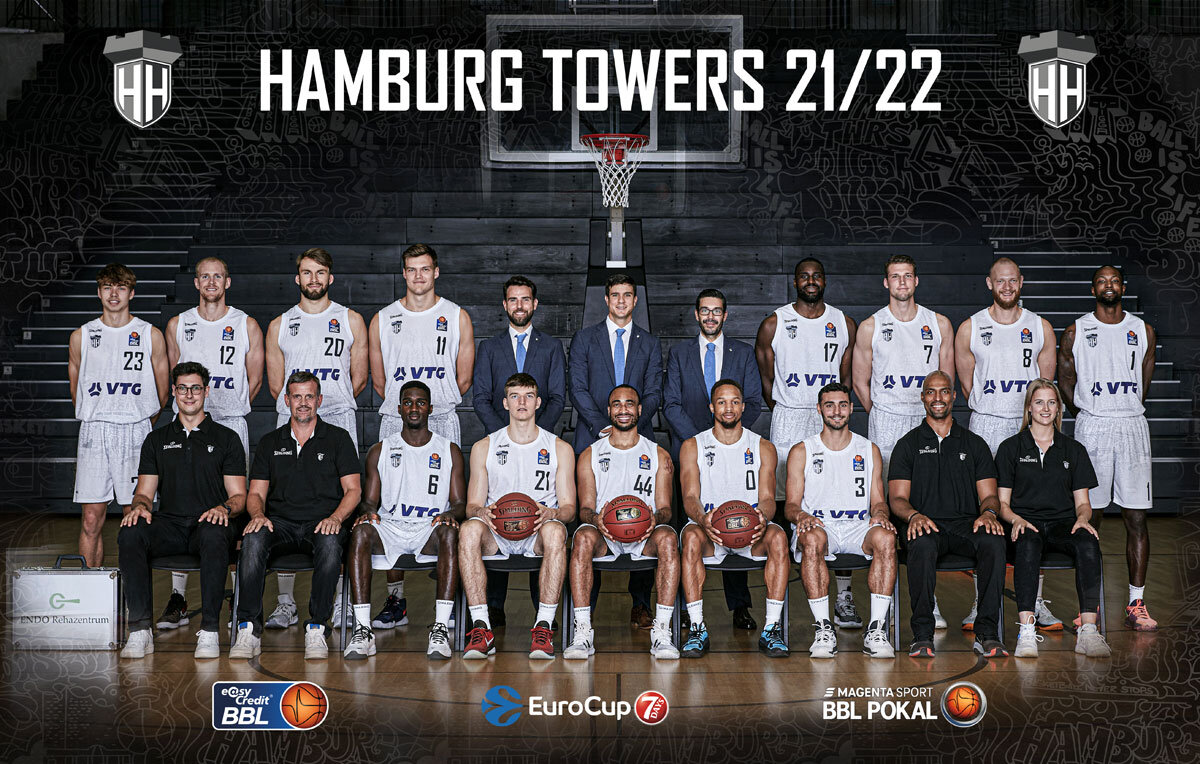 Foto: Hamburg Towers Mannschaft für Season 2021/22