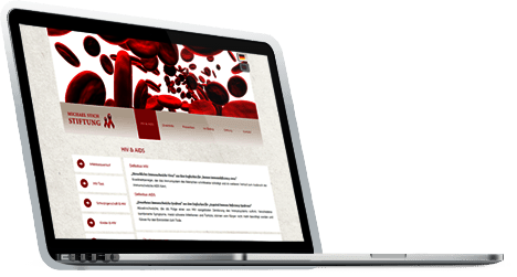 MICHAEL STICH STIFTUNG - Pro Bono Relaunch der Stiftungs-Website Laptop mit geöffneter Website