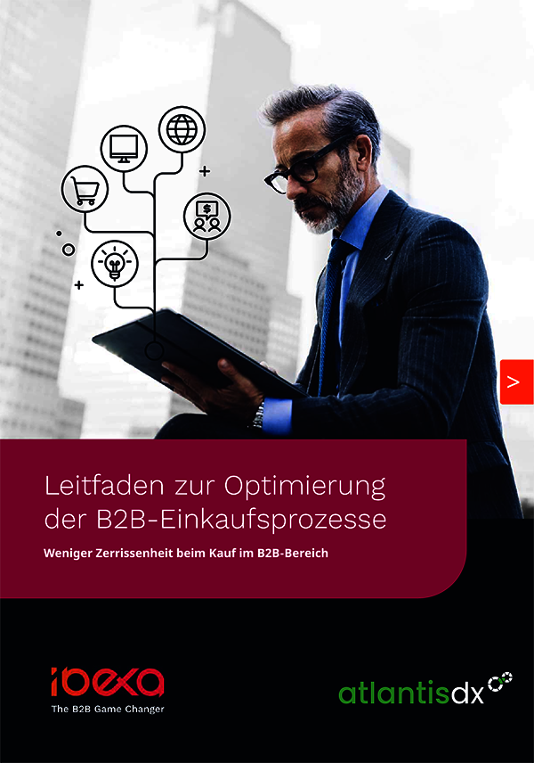 Ibexa eBook Cover: Leitfaden zur Optimierung der B2B-Einkaufsprozesse - atlantis dx Ibexa eBook Cover: Leitfaden zur Optimierung der B2B-Einkaufsprozesse