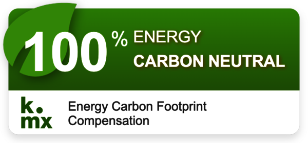 100% Carbon neutral Badge von klima.metrix