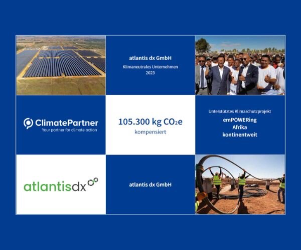 Collage aus Bildern zu KLimaprojekten von atlantis dx und Climate Partner