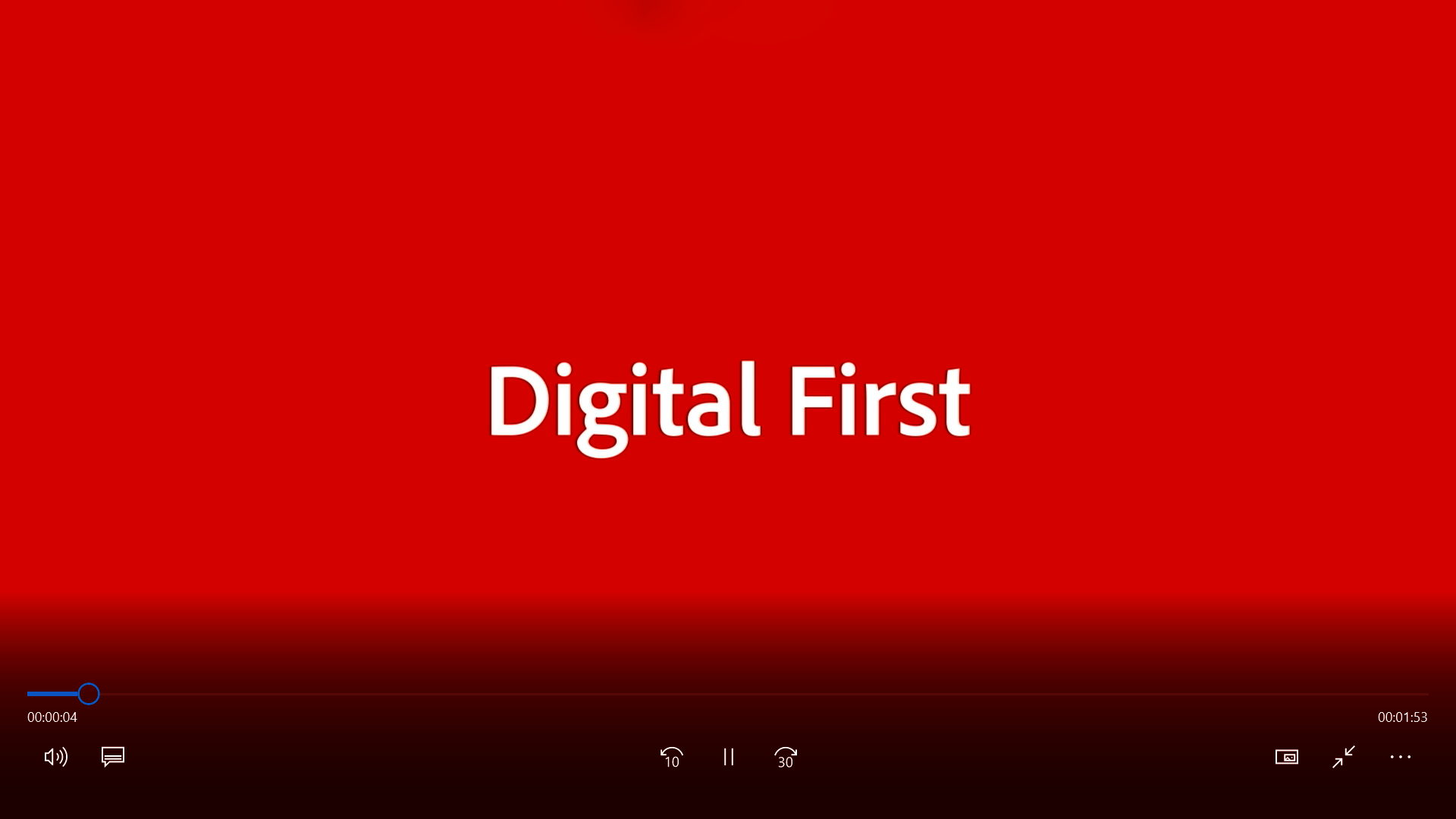 atlantis dx - Adobe Commerce Vorschaubild Adobe Commerce Video, roter Hintergrund mit weißem Schriftzug Digital First