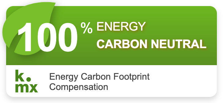 100% Carbon neutral Badge von klima.metrix