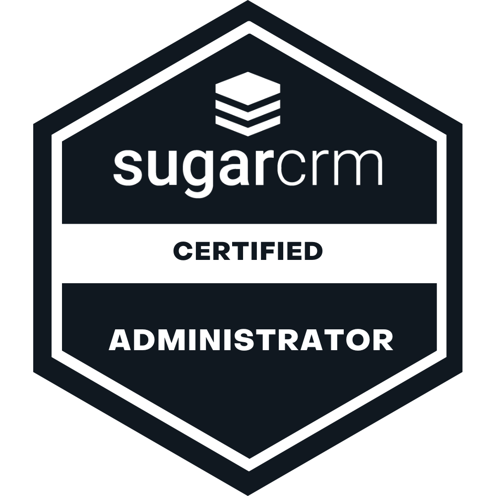 Offizielles SugarCRM Certified Administrator Zertifikat