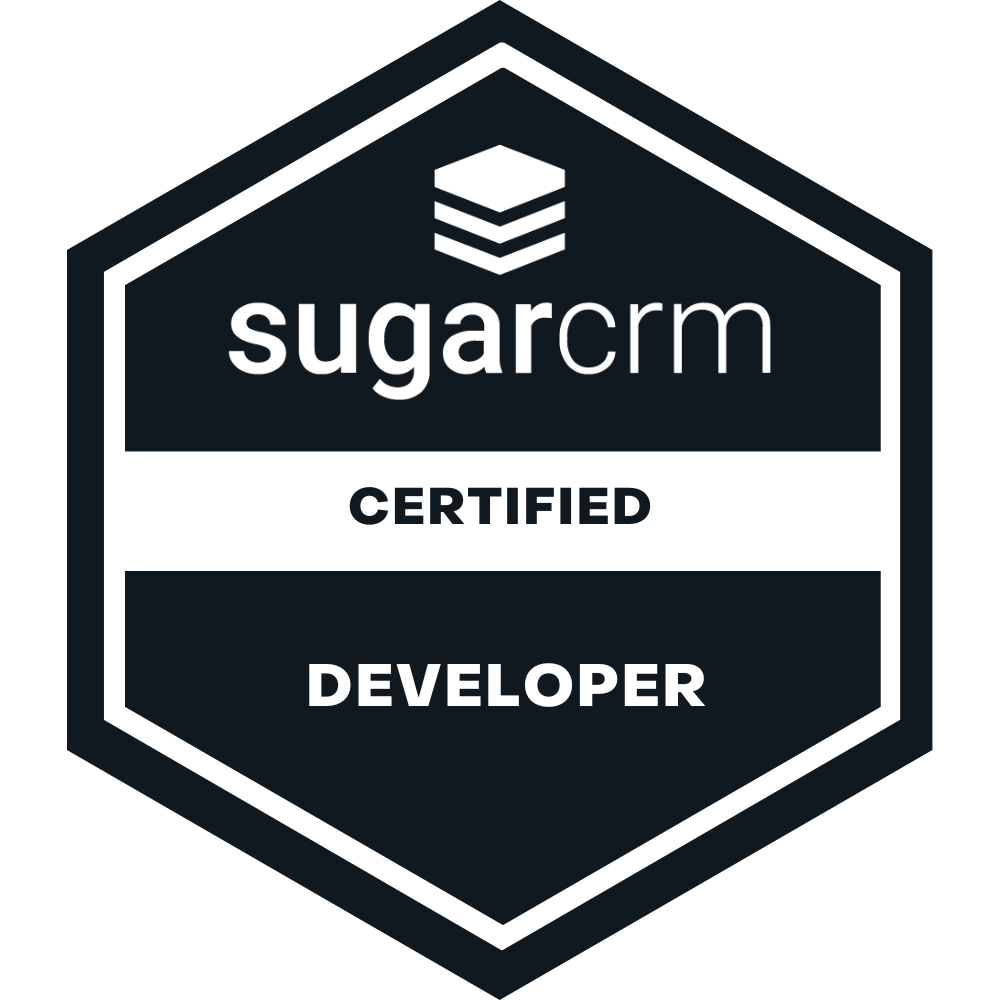Offizielles SugarCRM Certified Developer Zertifikat