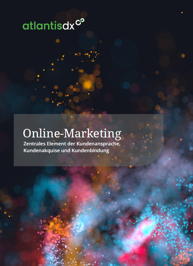atlantis dx - Whitepaper Online-Marketing Titelblatt für Whitepaper "Online-Marketing" von atlantis dx