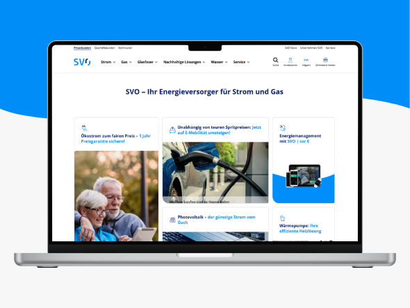 Mockup von Laptop mit Website von SVO