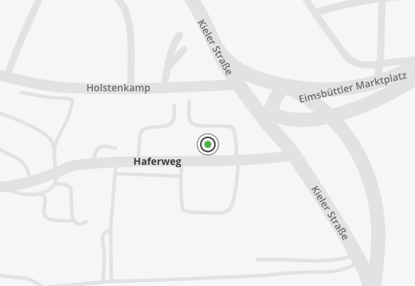 atlantis dx GmbH - Standort Hamburg Grafik: Karte mit grün markiertem Standort, Schwarz-Weiß Zeichnung