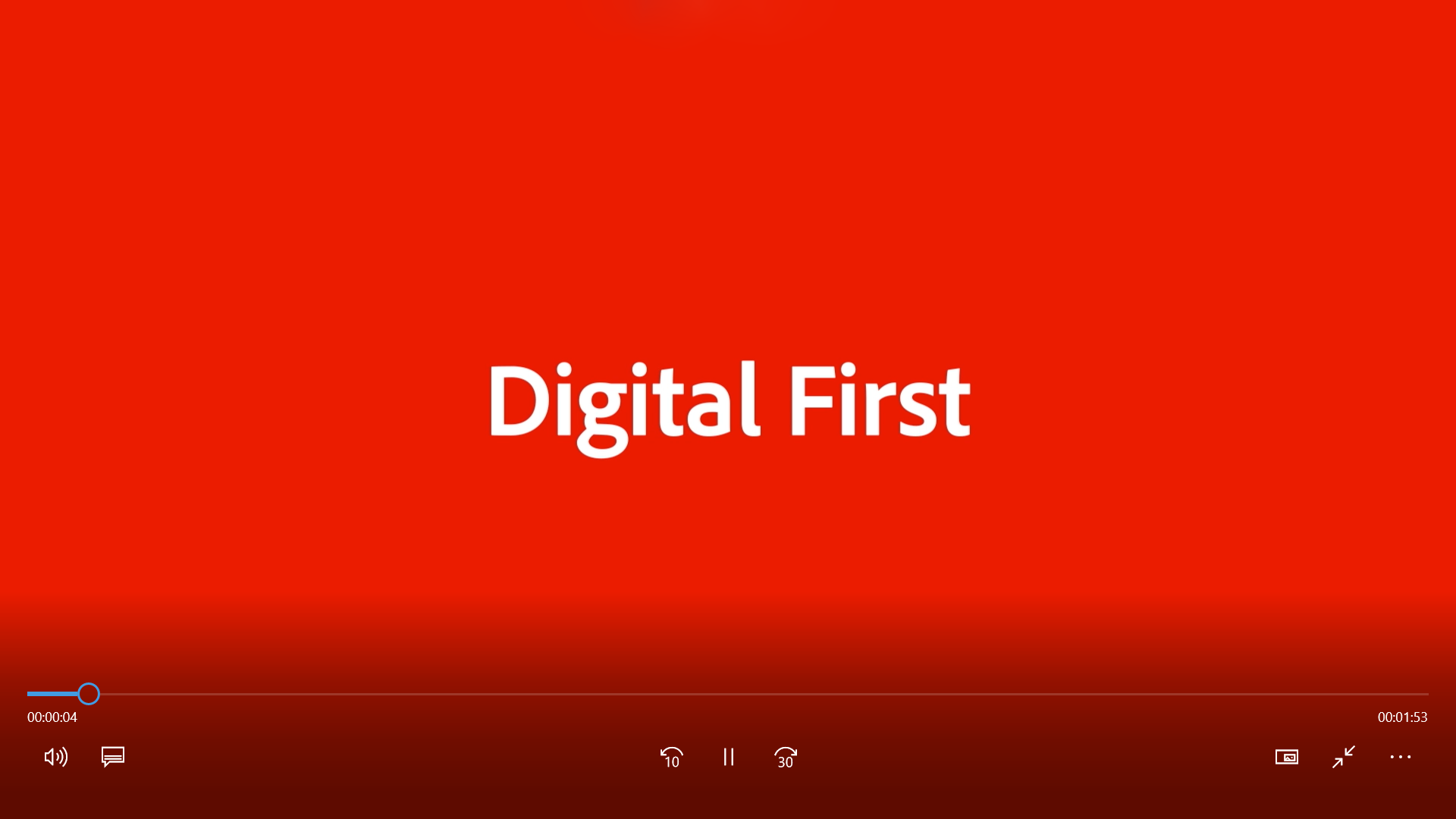 atlantis dx - Adobe Commerce Vorschaubild Adobe Commerce Video, roter Hintergrund mit weißem Schriftzug Digital First