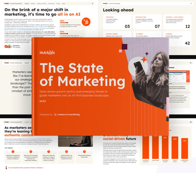 Titelblatt vom HubSpot Bericht "State of Marketing 2025"